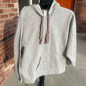 Free people fp movement like new medium gray hoodie woven drawstring